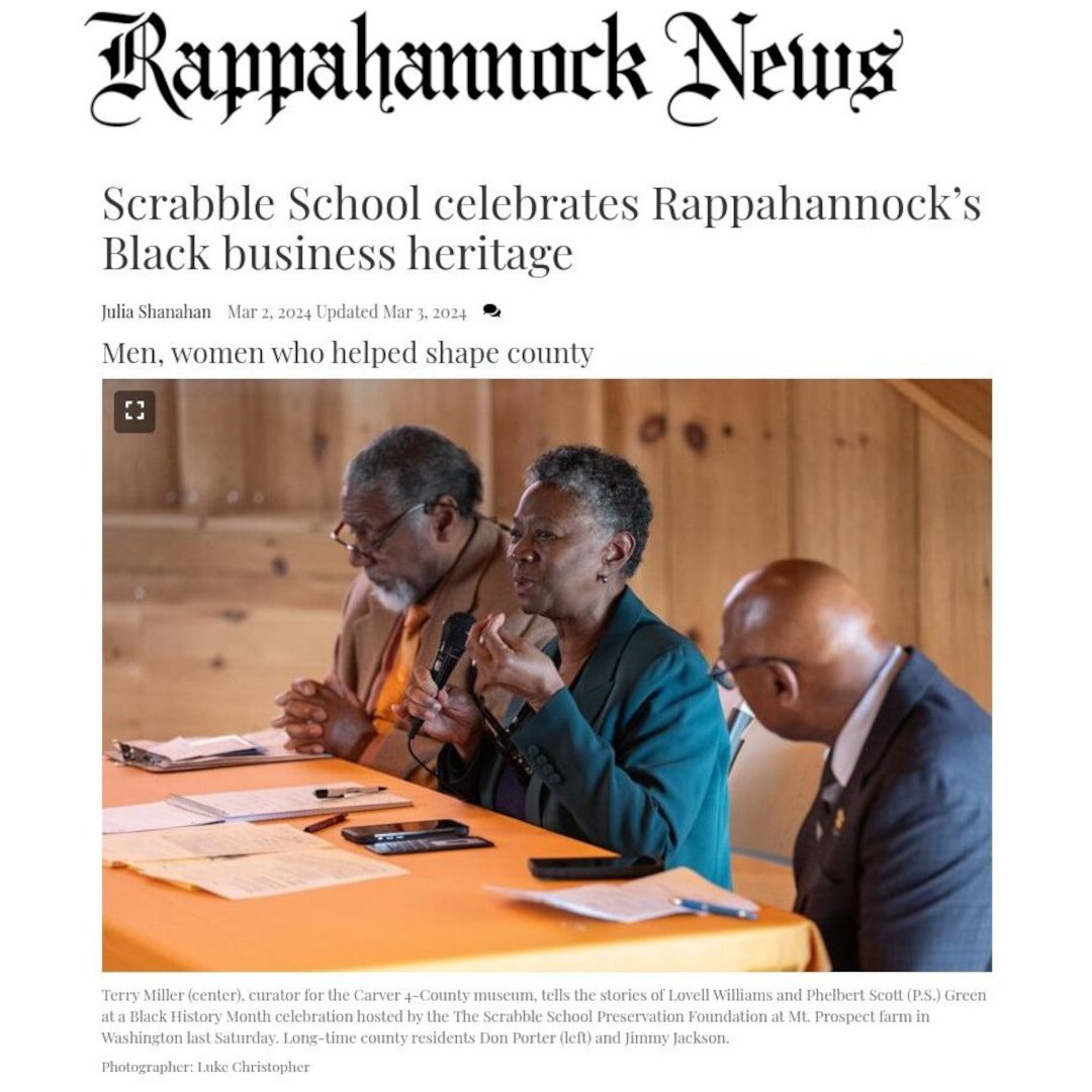 Scrabble School Celebrates Rappahannock’s Black Business Heritage